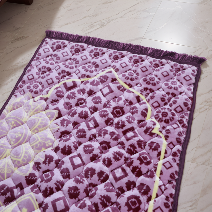 Mughal Janamaz Printed Prayer Mat-Purple