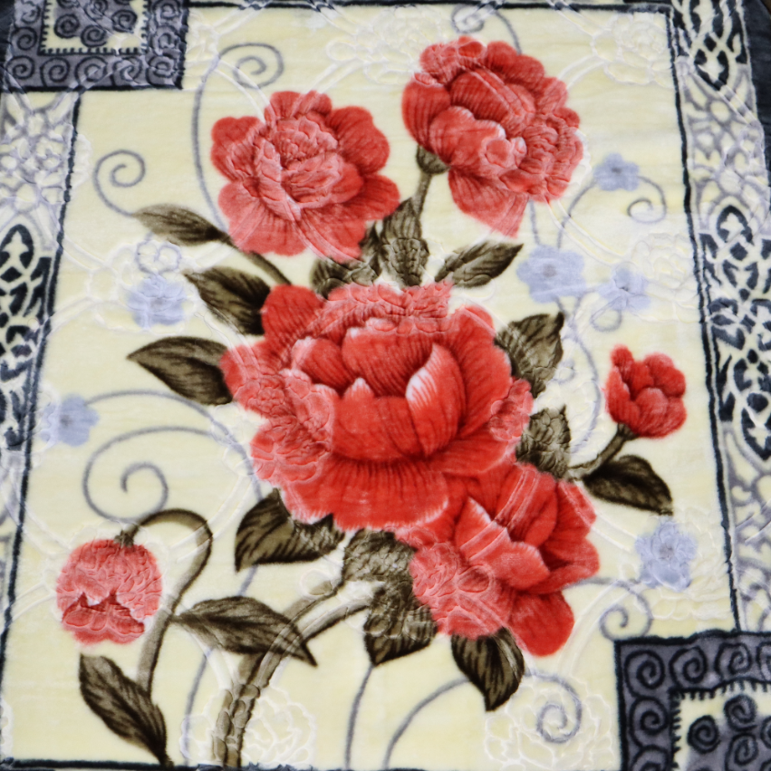 Trendy Double Bed Single Ply Blanket - Dark Bloom