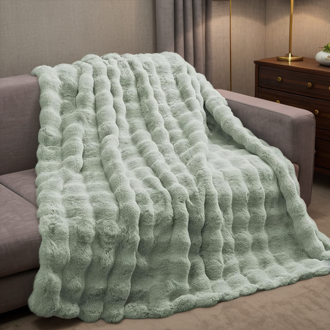 Bubble throw Blanket-Green