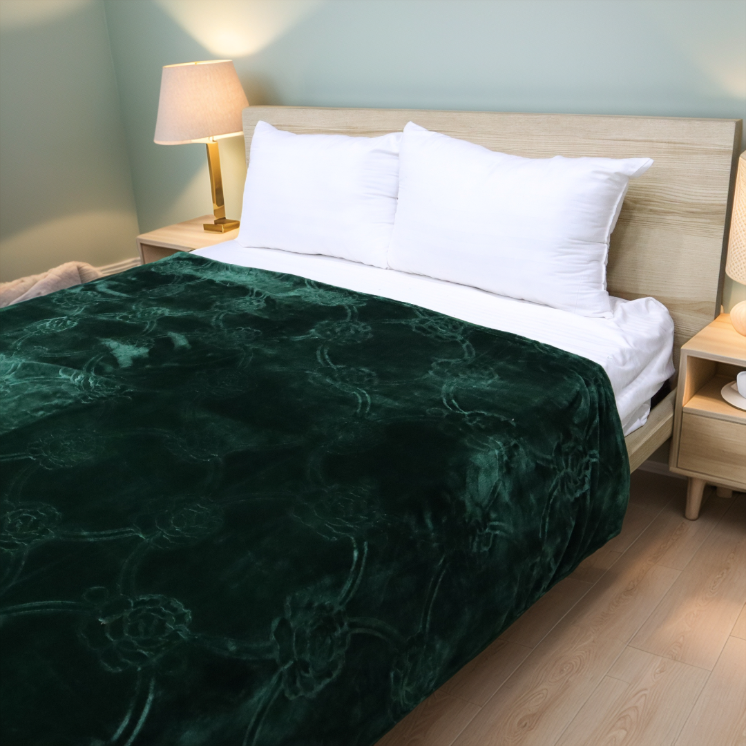 Mansion AC Blanket Flannel Double Bed-Green