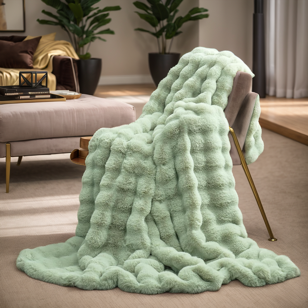 Bubble throw Blanket-Green