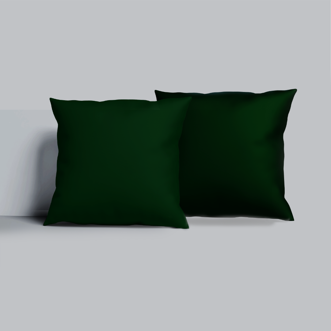 Pair of Cushion Covers-Dark Green