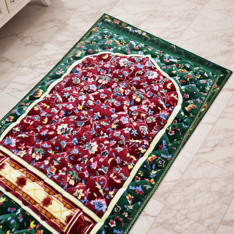 Mughal Janamaz Printed Prayer Mat-Willow