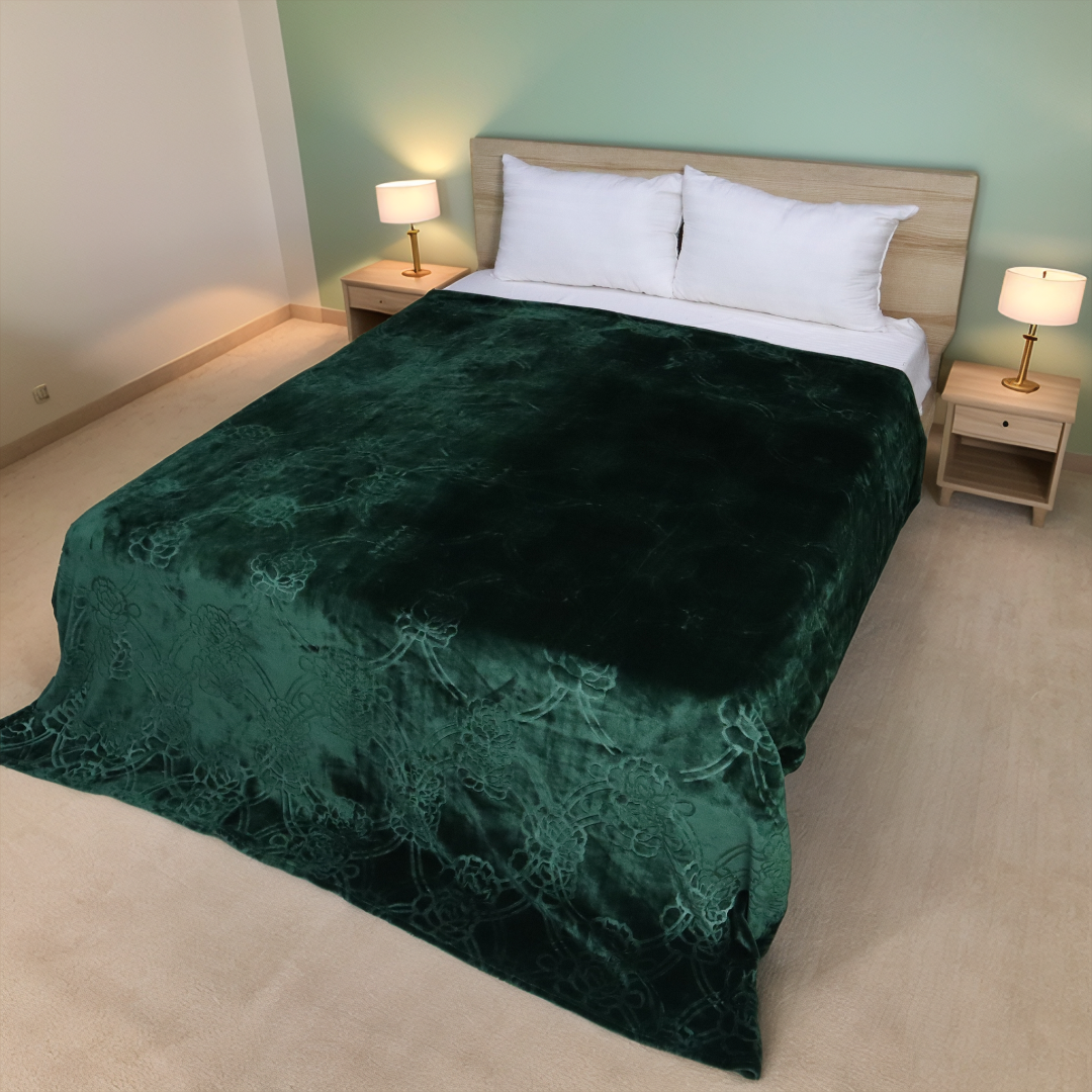 Mansion AC Blanket Flannel Double Bed-Green