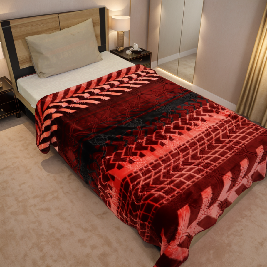 Harmony 2KG 1-Ply Single Bed Blanket - Cherry Drape