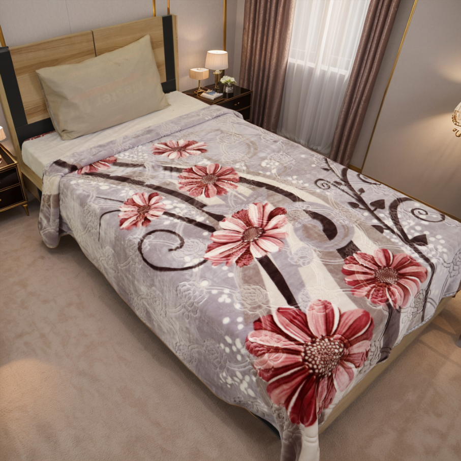 Harmony Single Bed Single Ply Blanket- Mauve Calm