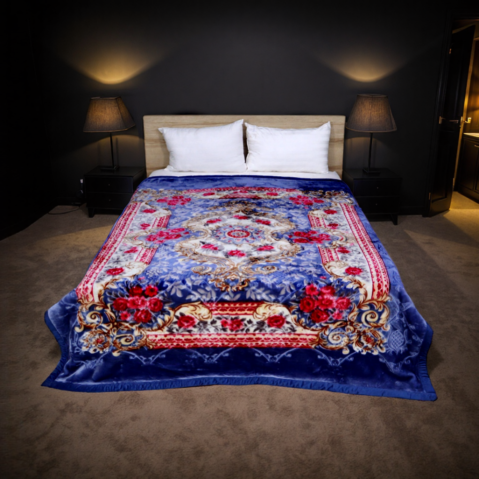 Super Duper 5KG 2-Ply Double Bed Blanket - Blue