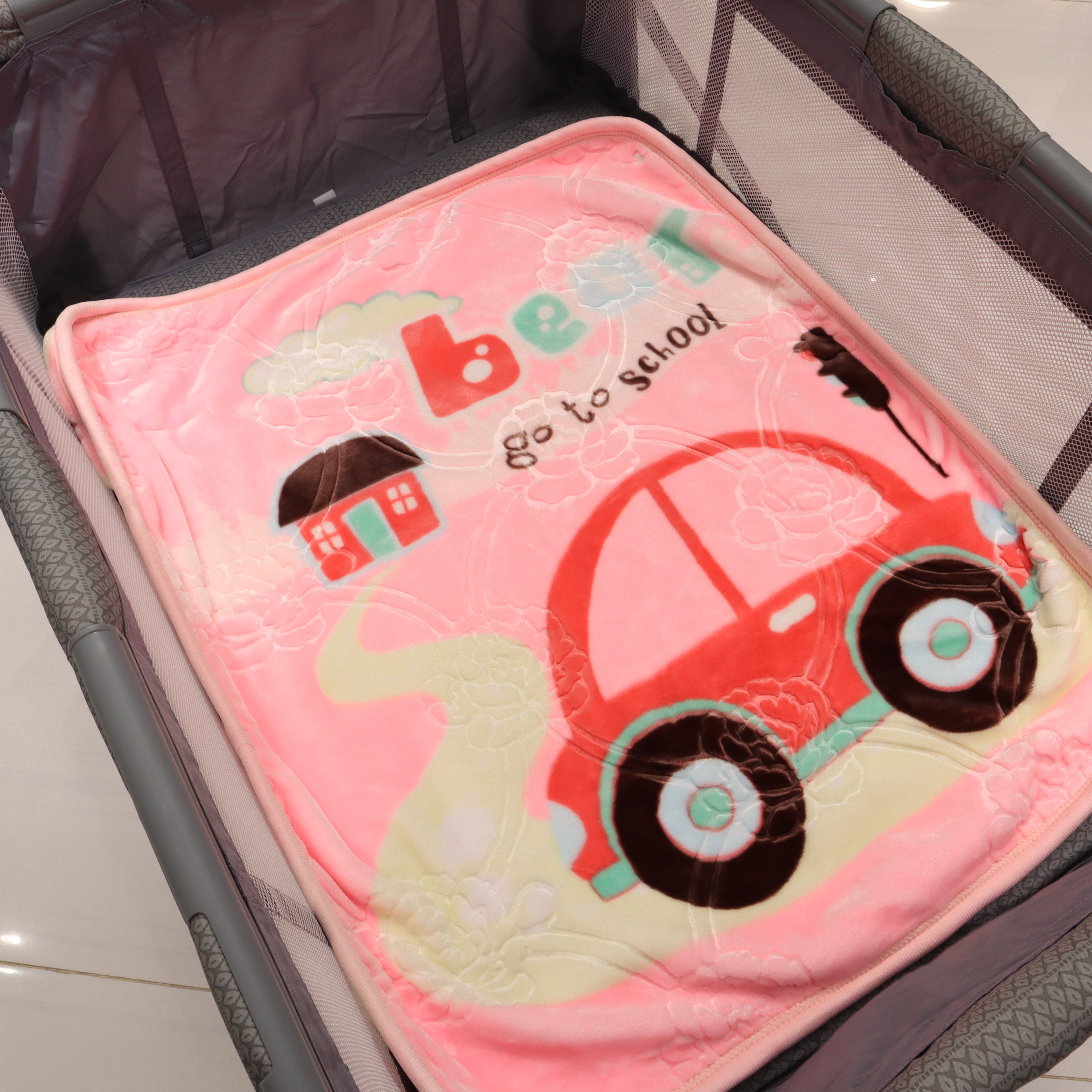 Tiny Tots Hood Baby Blanket-Bubblegum Pink