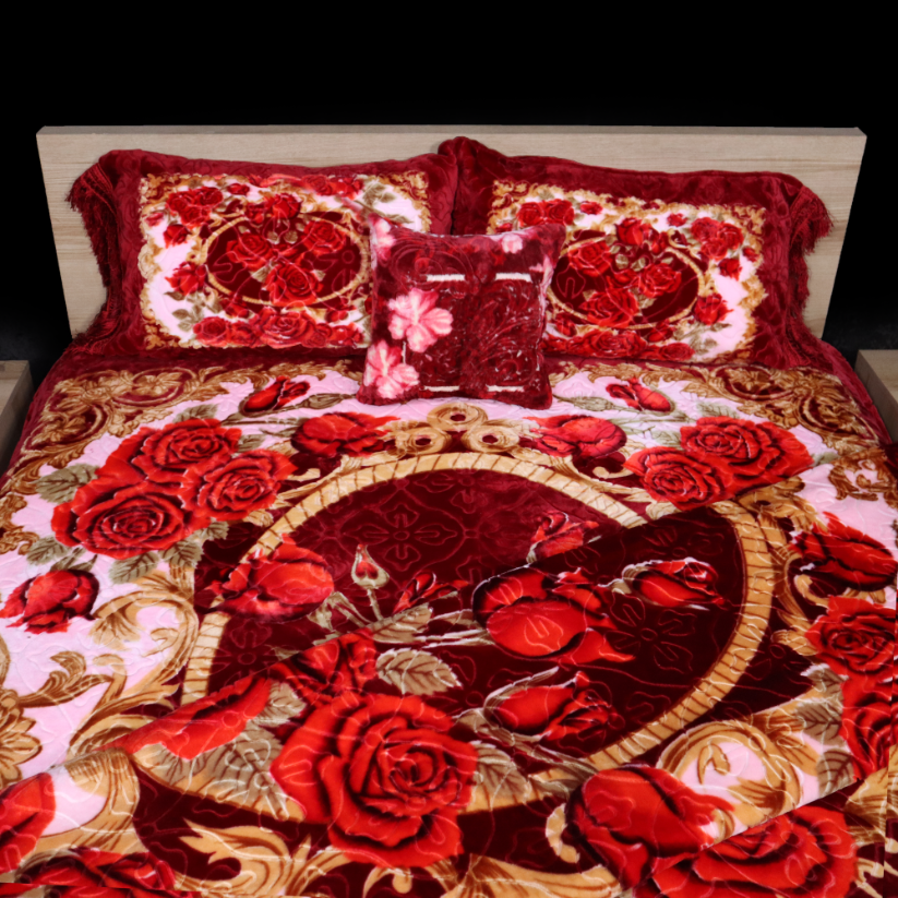Blue Moon Bed Set 7 Pcs- Maroon