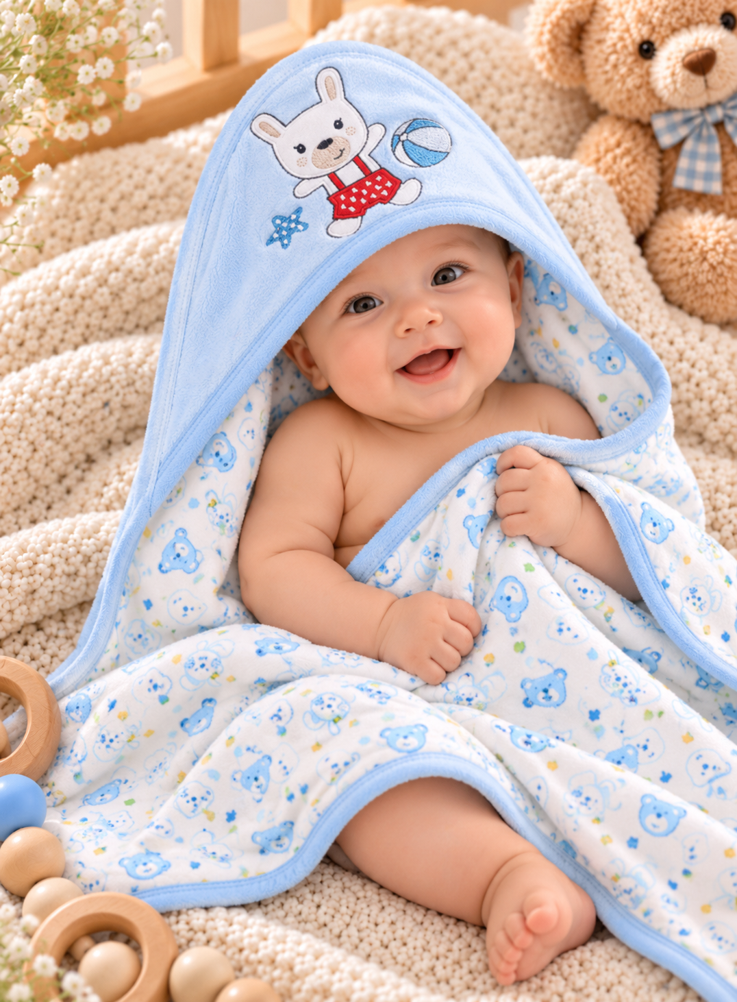 Baby Swaddle Sheet - Ice Blue