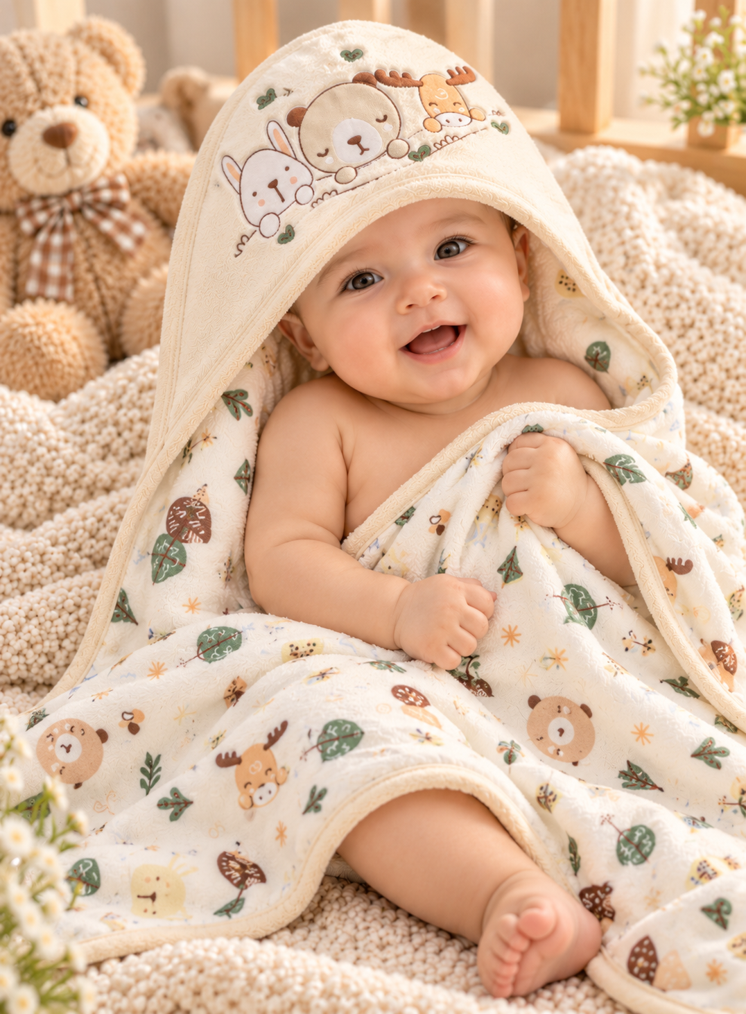 Baby Swaddle Sheet - Cream