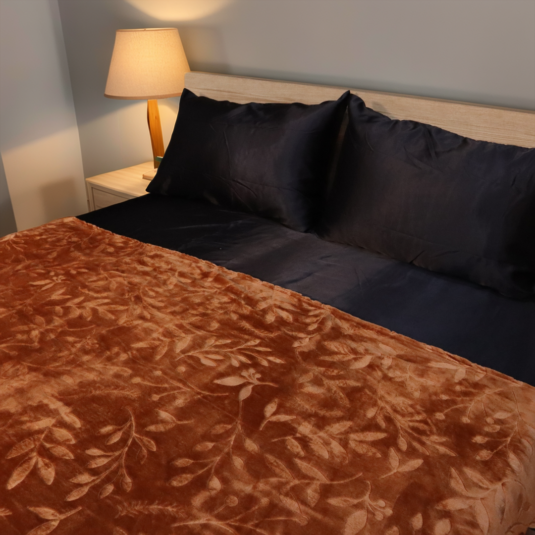 Mansion AC Blanket Flannel Double Bed-Golden