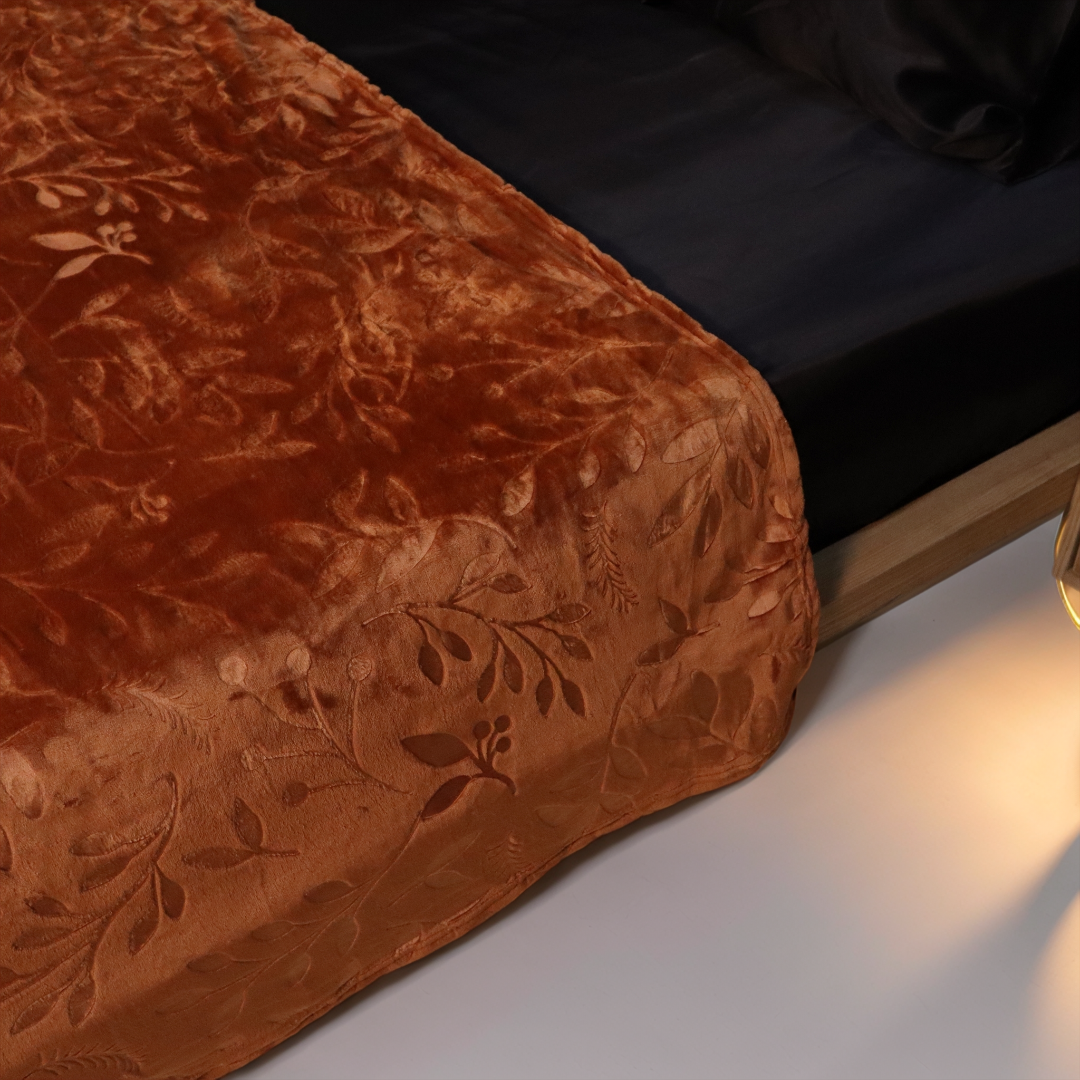 Mansion AC Blanket Flannel Double Bed-Golden