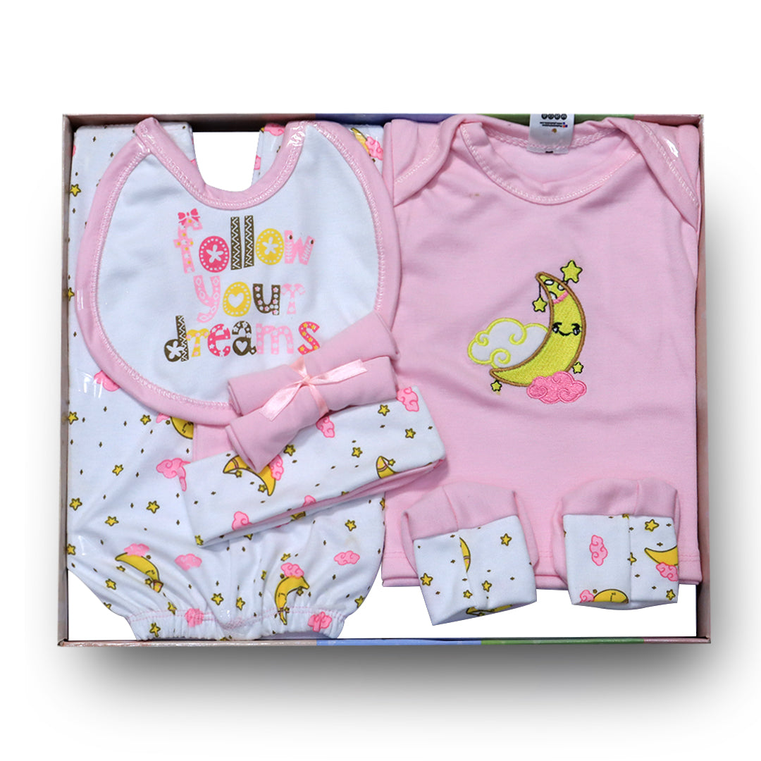 Gift Set for Newborn Babies - 7 pieces Gift Set- Baby Boo Pink