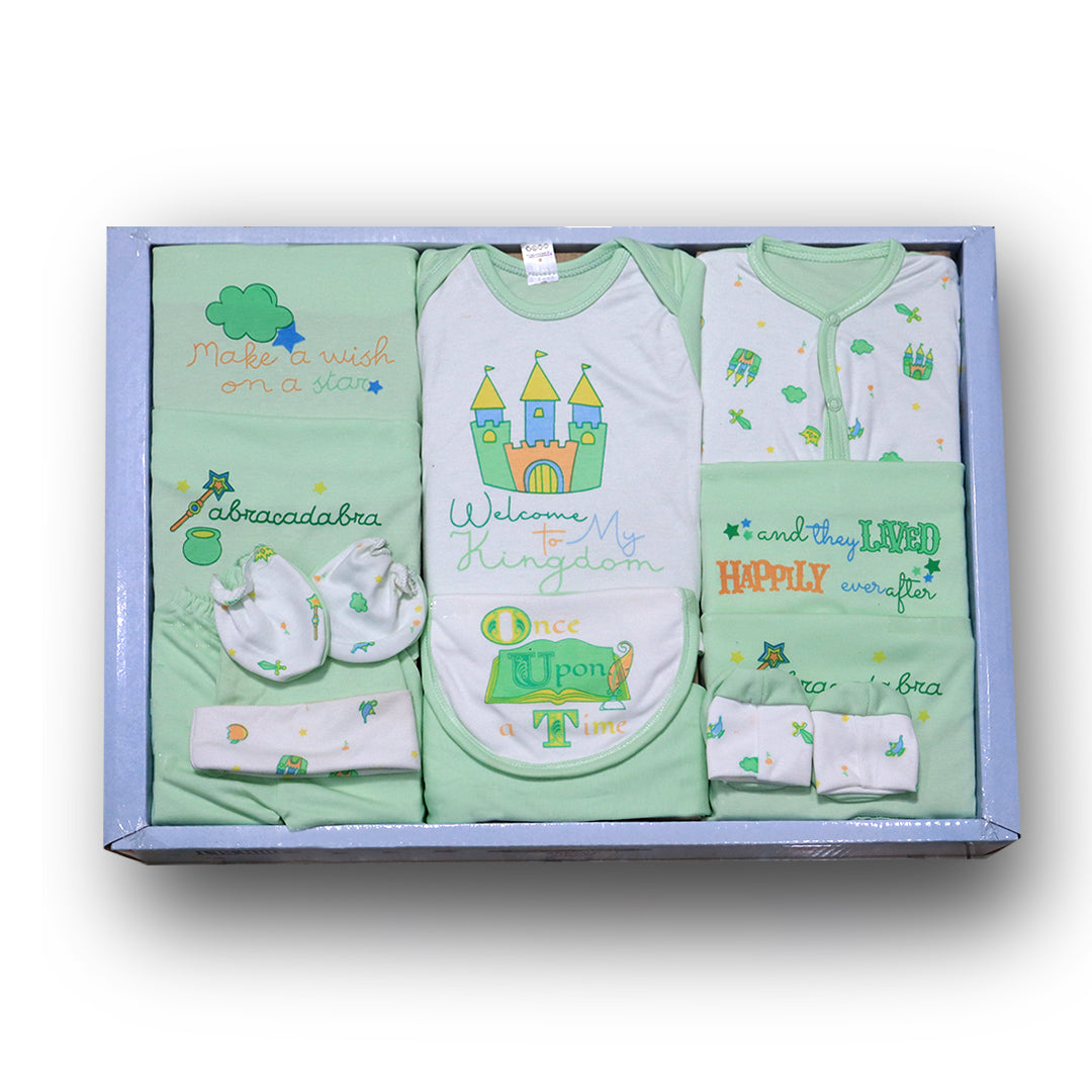 Gift Set for Newborn Baby- 12 Pieces Set- Magic Village- Green