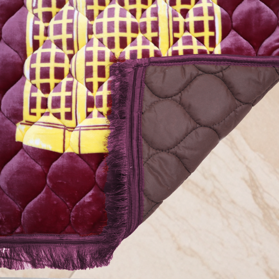 Mughal Janamaz Printed Prayer Mat-Mulberry