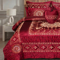 Shahnoor Bed Set 7 Pieces-Maroon