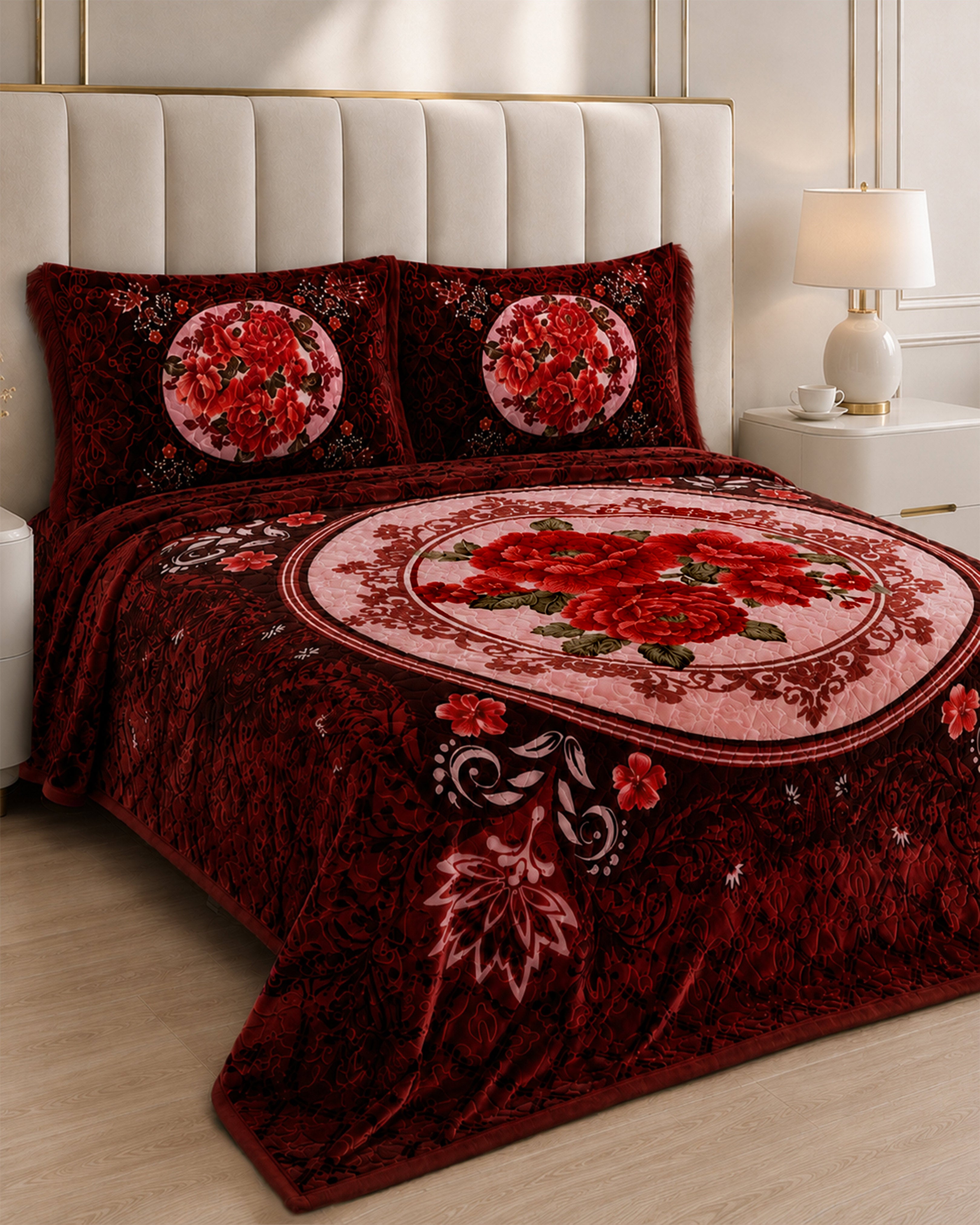 Twilight Marvell Bed Set 4 Piece-Rosy