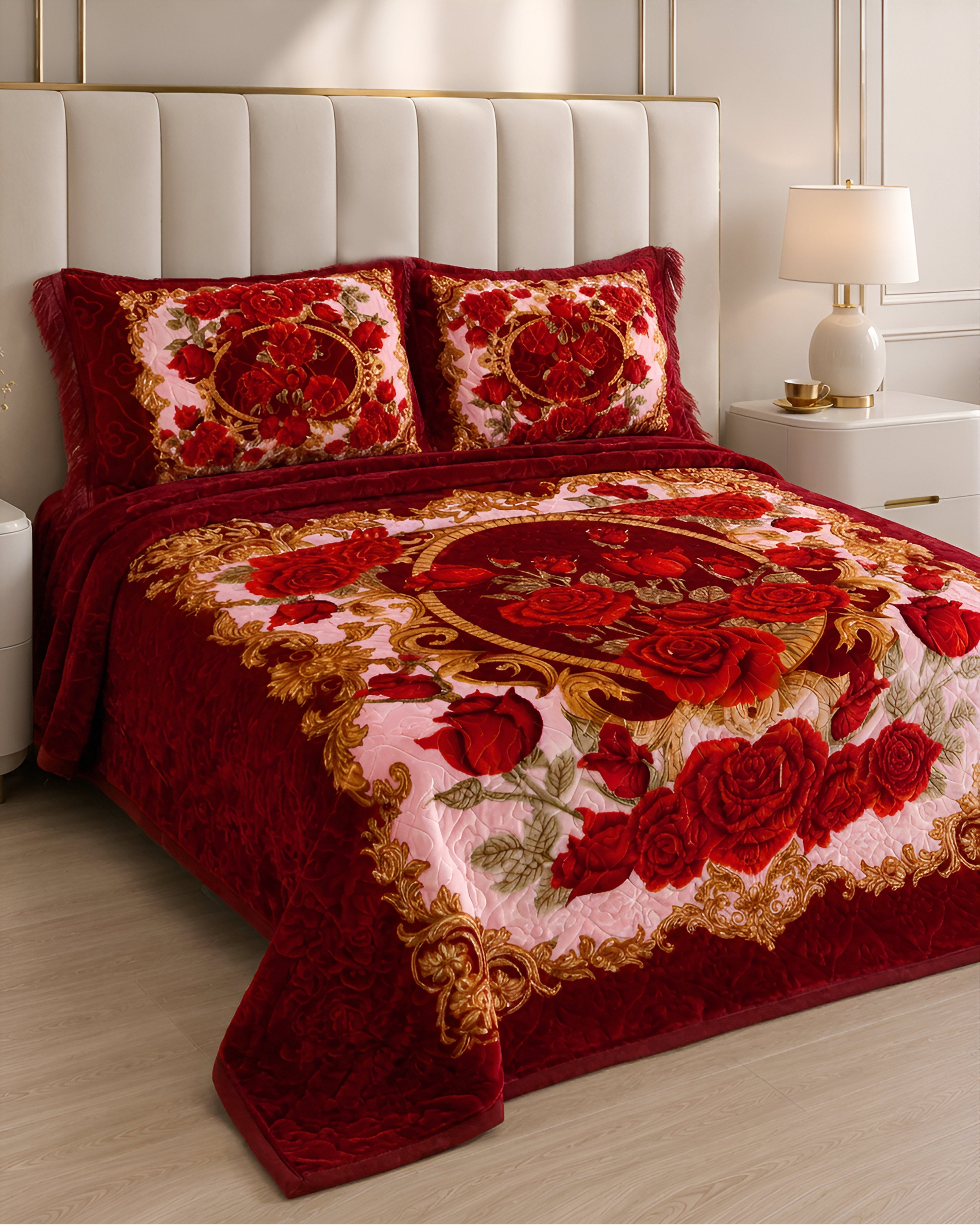 Twilight Marvell Bed Set 4 Piece - Cardinal
