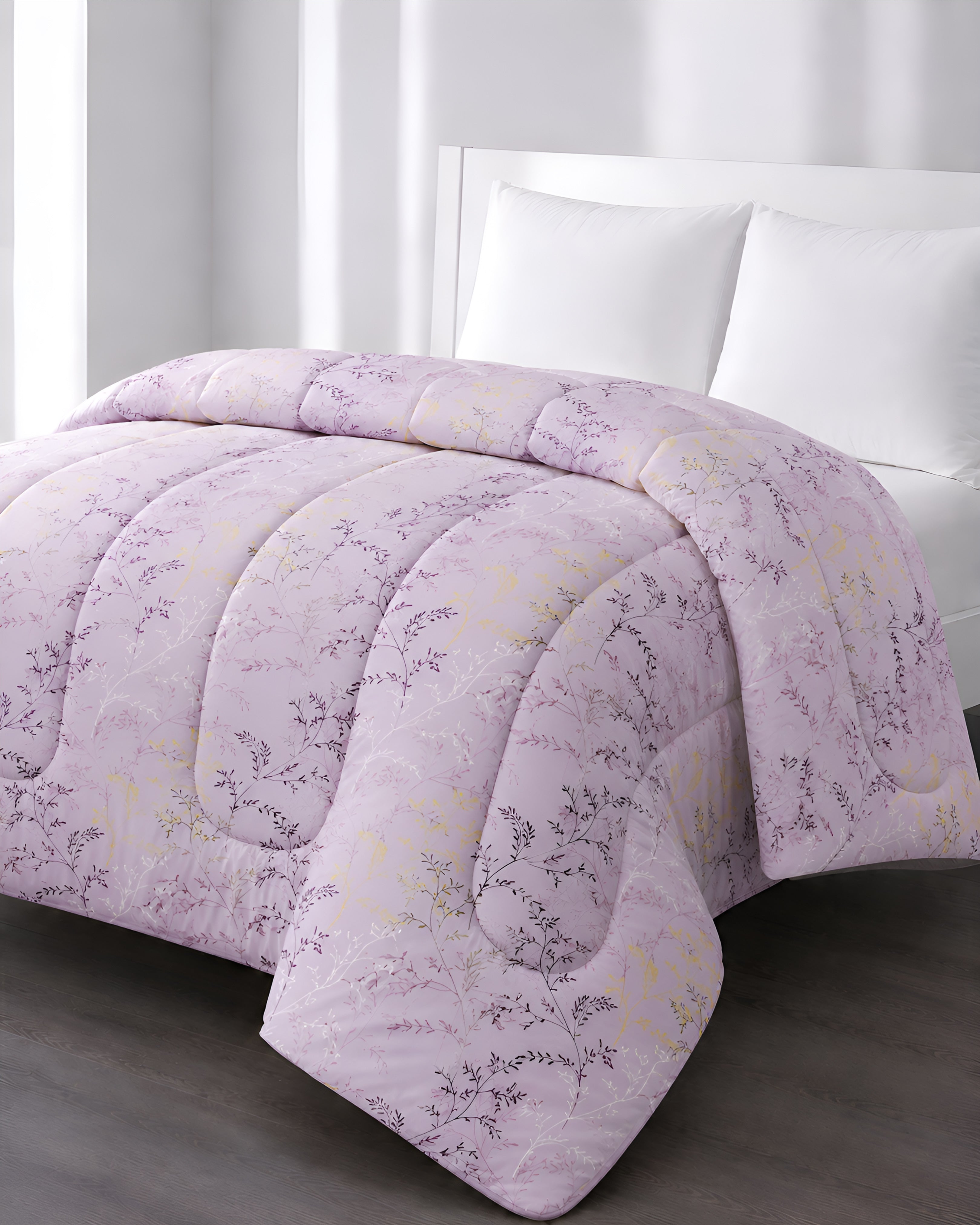 Printed King Bed Comforter - Mauve