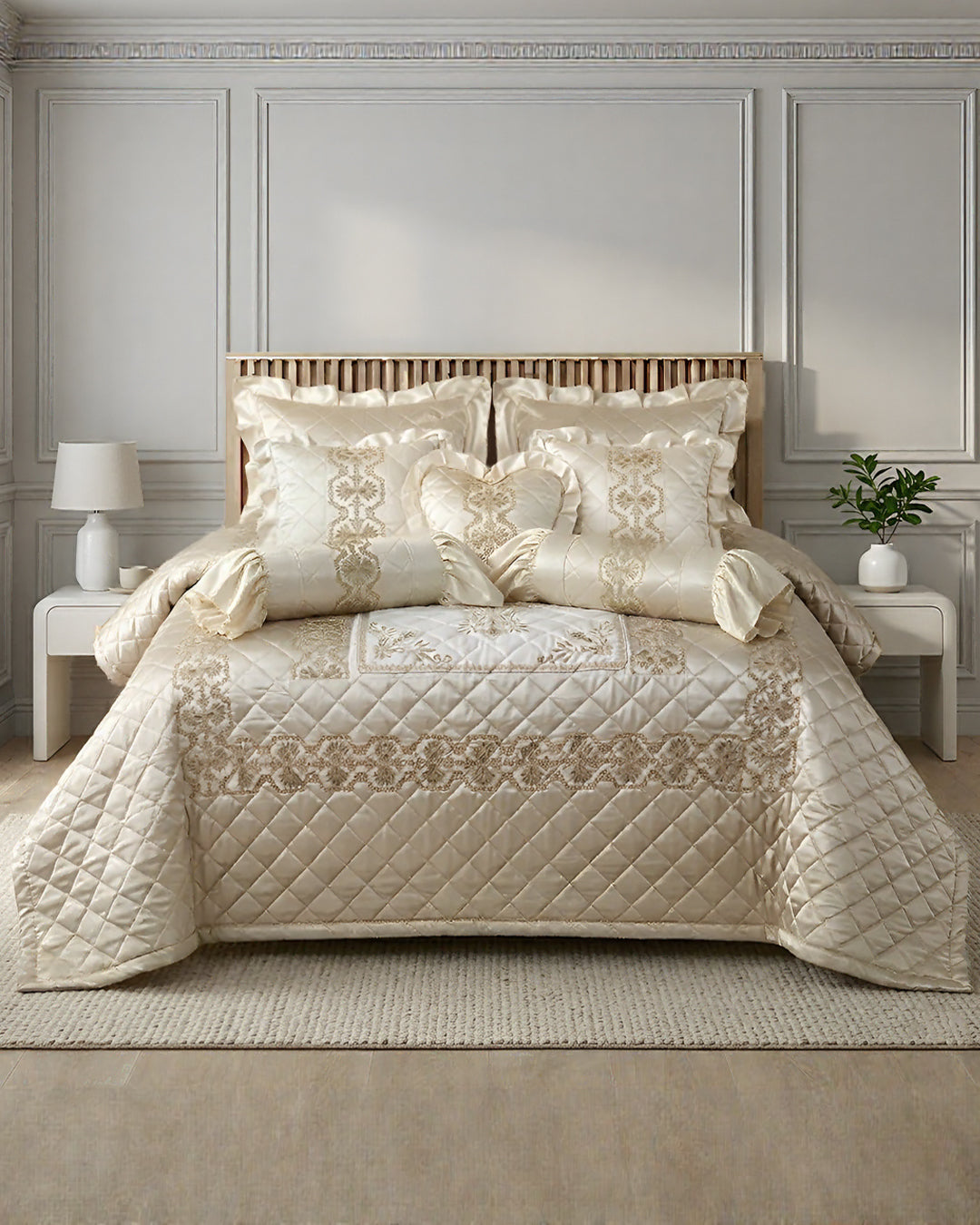 Astoria Bed Set 9 Pieces-Gold