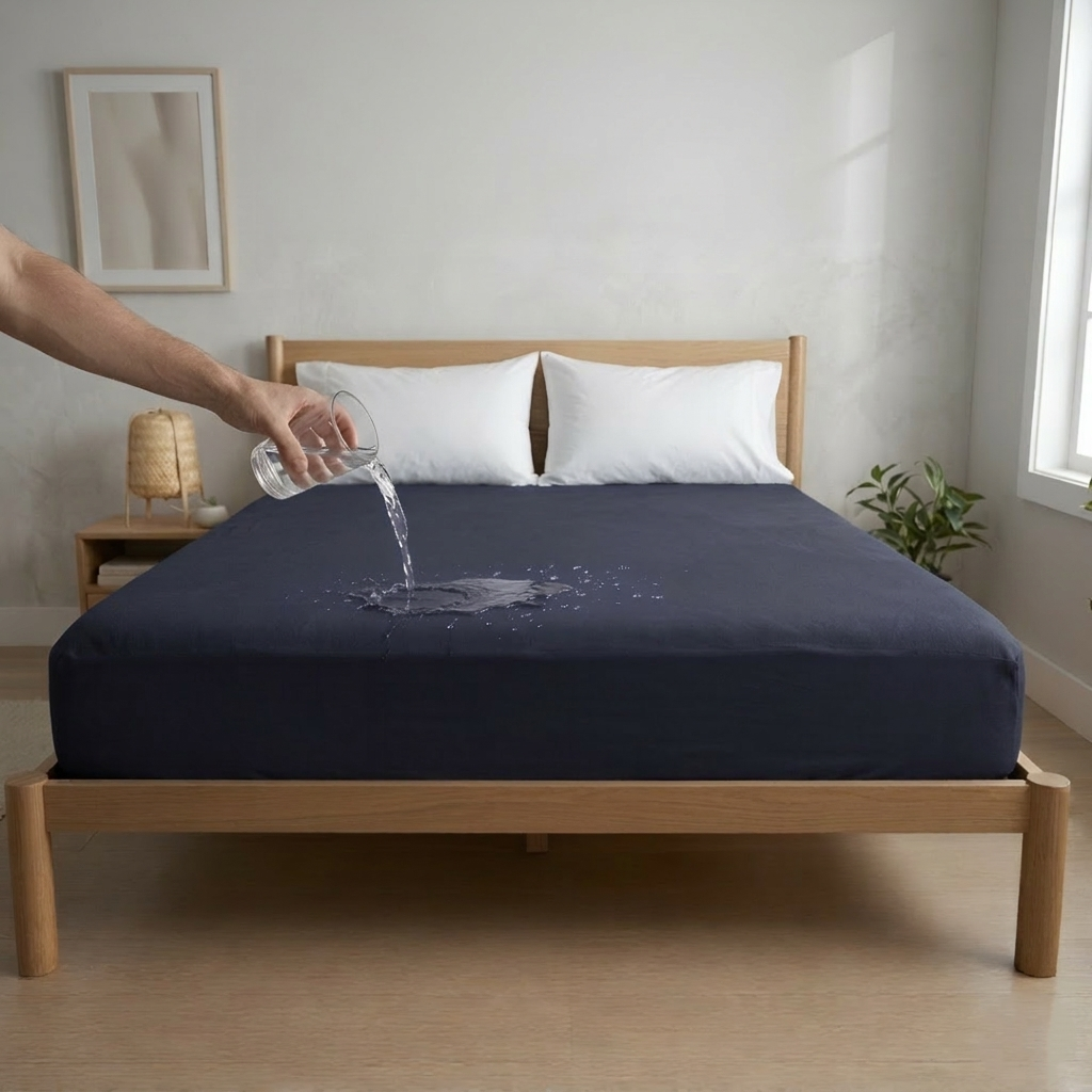 Waterproof Mattress Cover-Navy Blue