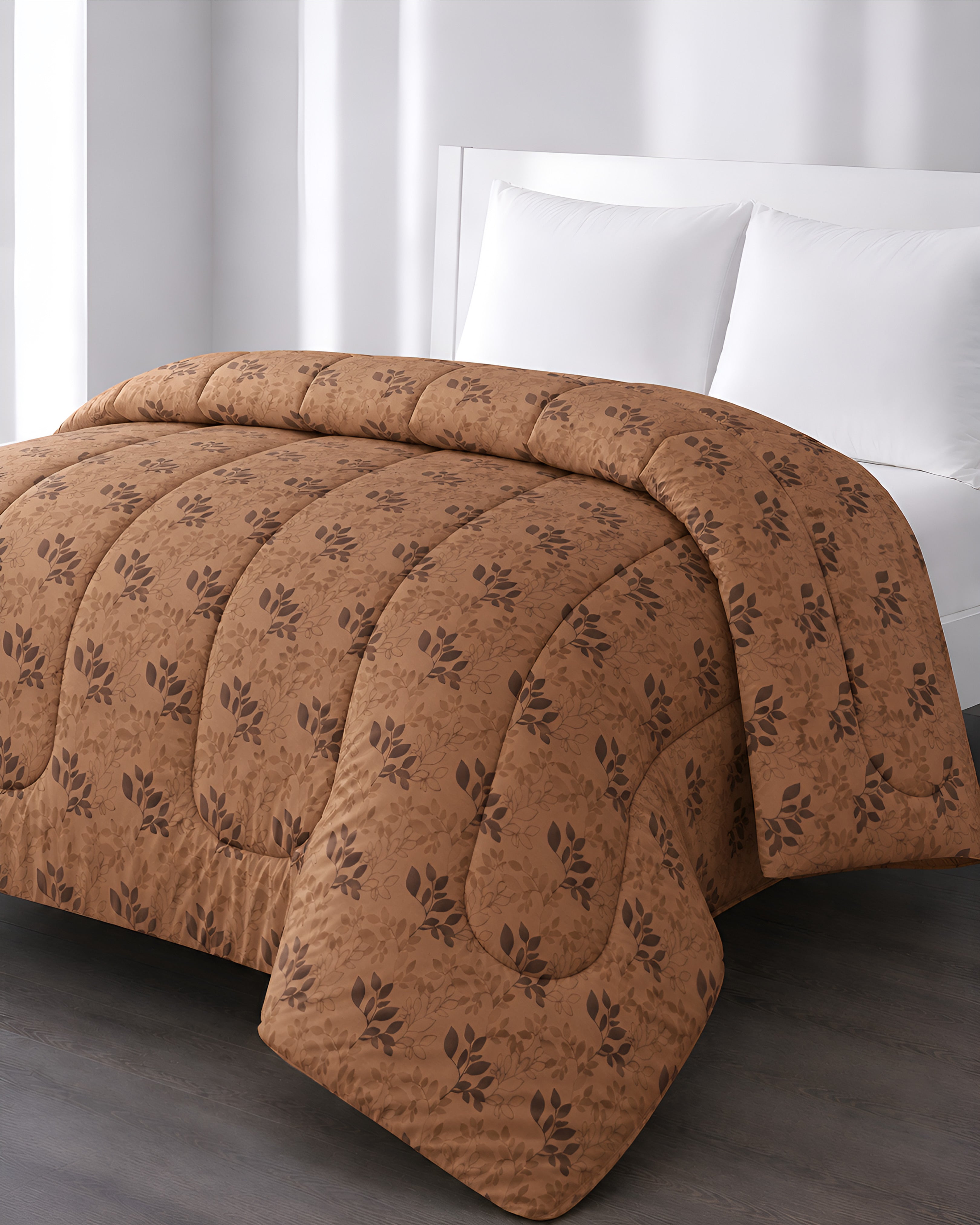 Printed King Bed Comforter - Ochre