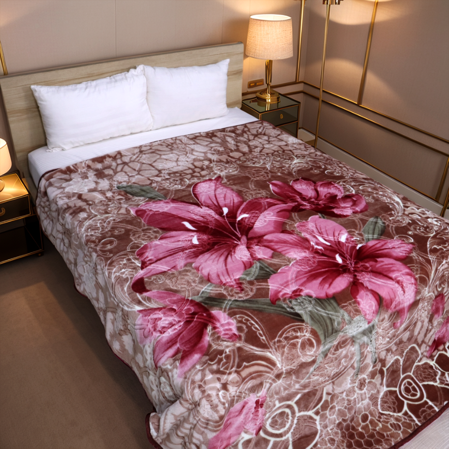 Trendy Double Bed Single Ply Blanket - Petal Luxe