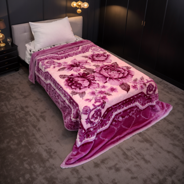 Emperor Single Bed 3+ KG Blanket  - Pink Blossom