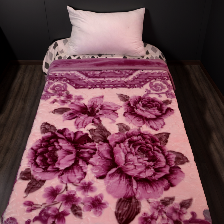 Emperor Single Bed 3+ KG Blanket  - Pink Blossom