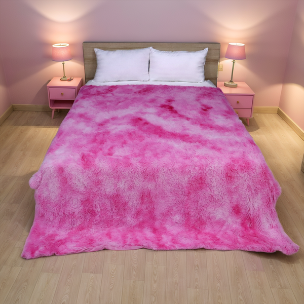 Shaggy throw Blanket- Pink