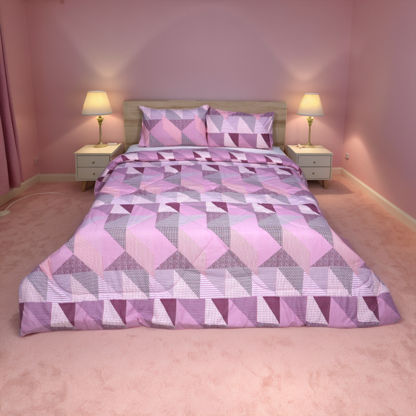 Printed King Bed Comforter - Pink Pop