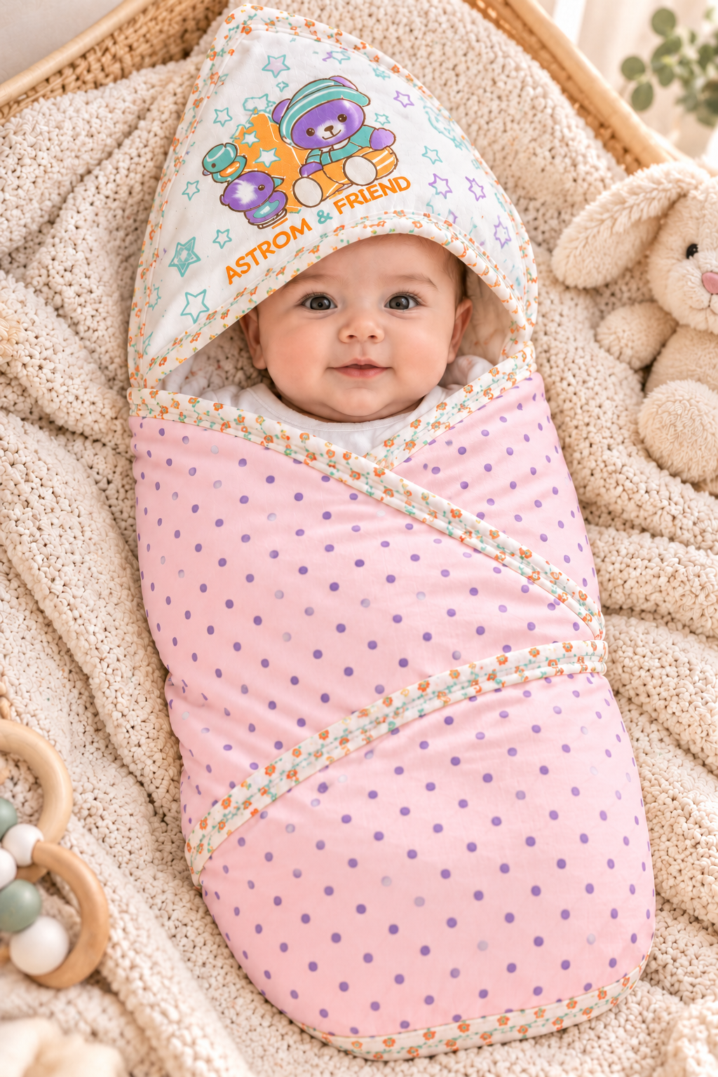 Baby Swaddle Sheet - Pastel Pink