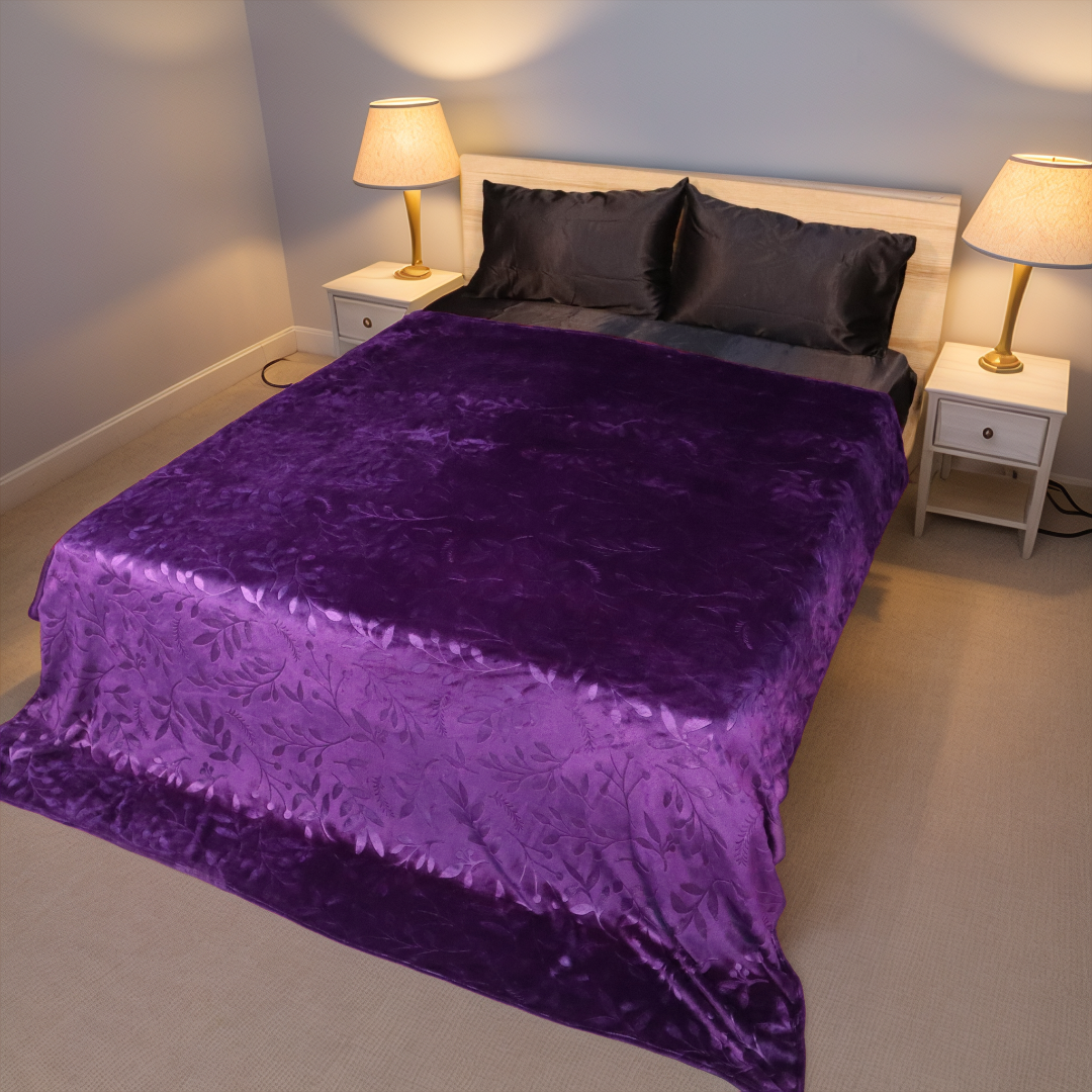 Mansion Flannel Blanket Double Bed - Purple