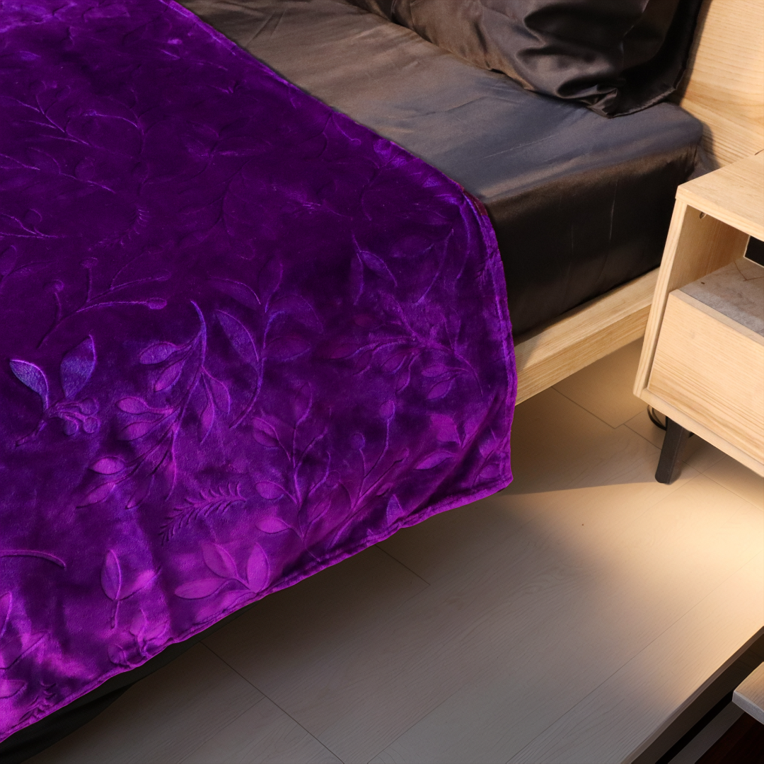 Mansion Flannel Blanket Double Bed - Purple