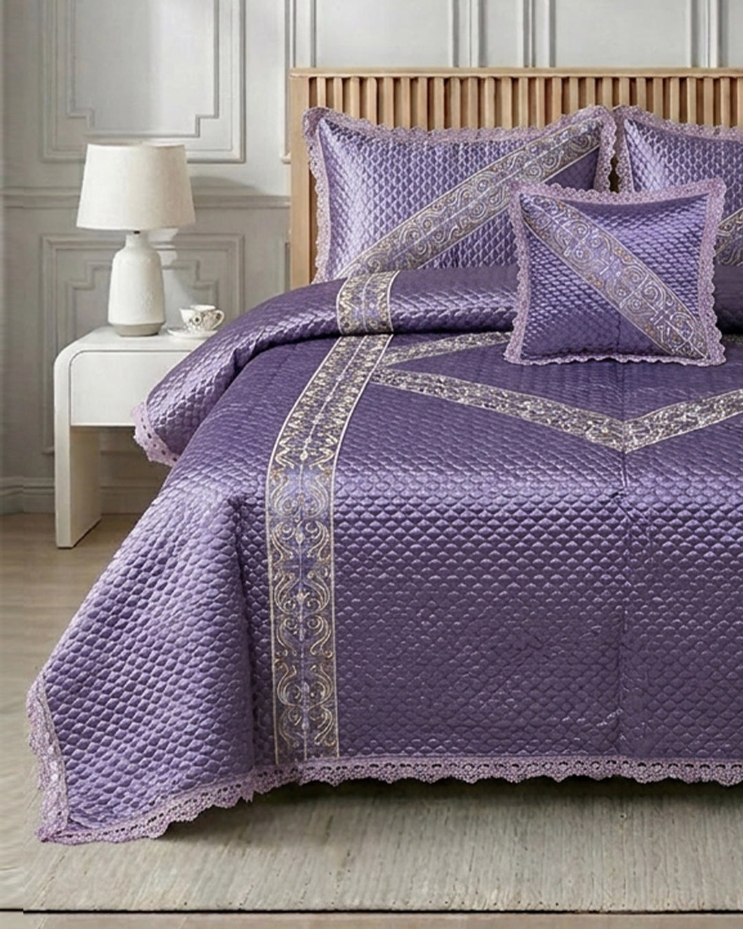 Opal 4 Piece Silk Bed Set-Mahveen