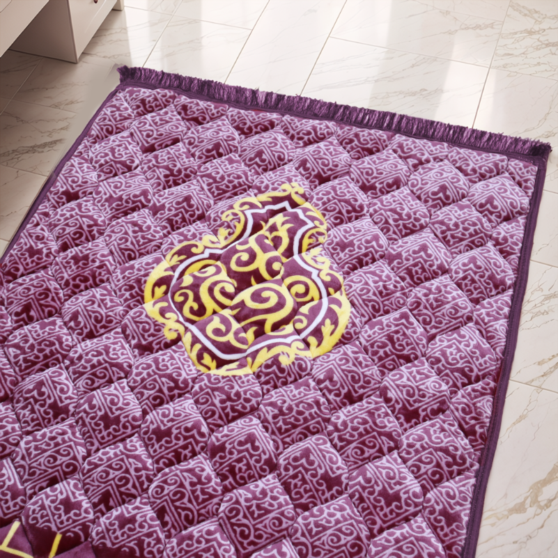 Mughal Janamaz Printed Prayer Mat-Royal Plum