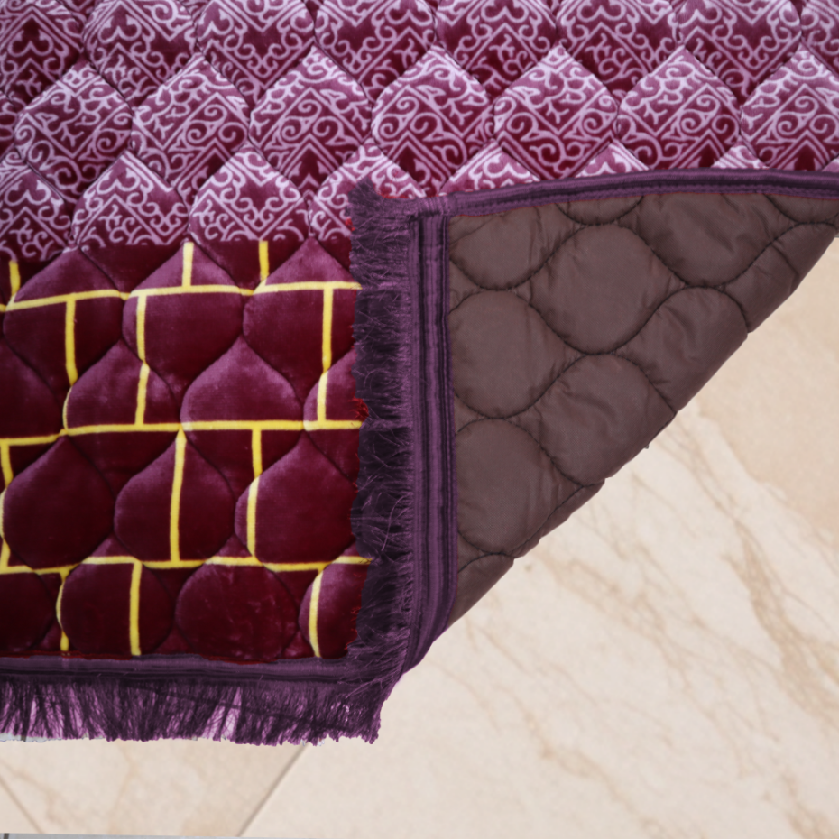 Mughal Janamaz Printed Prayer Mat-Royal Plum