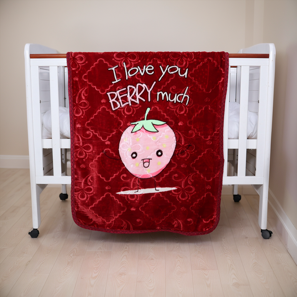 Cuddle Me Baby AC Flannel Blanket - Berry top