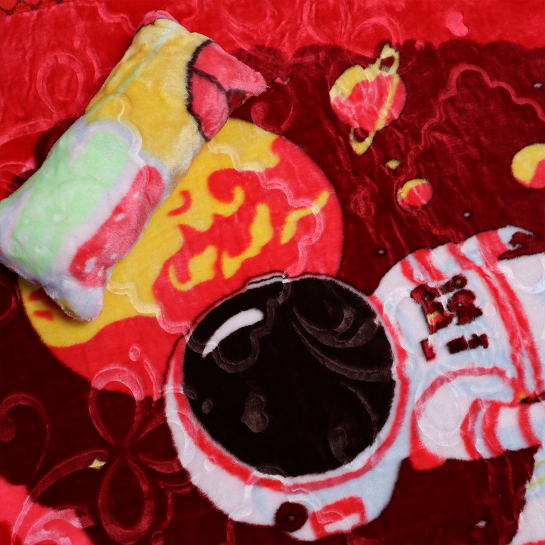 Mini Me Baby AC Flannel Blanket and Pillow Set - Red Astro