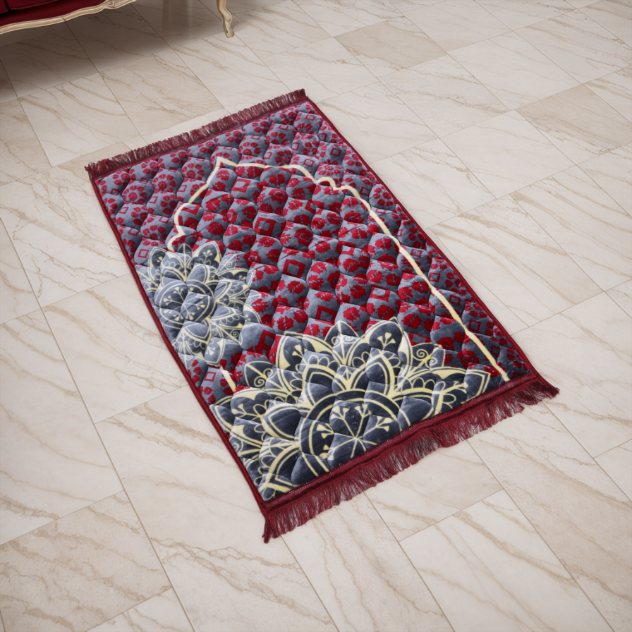 Mughal Janamaz Printed Prayer Mat-Warda