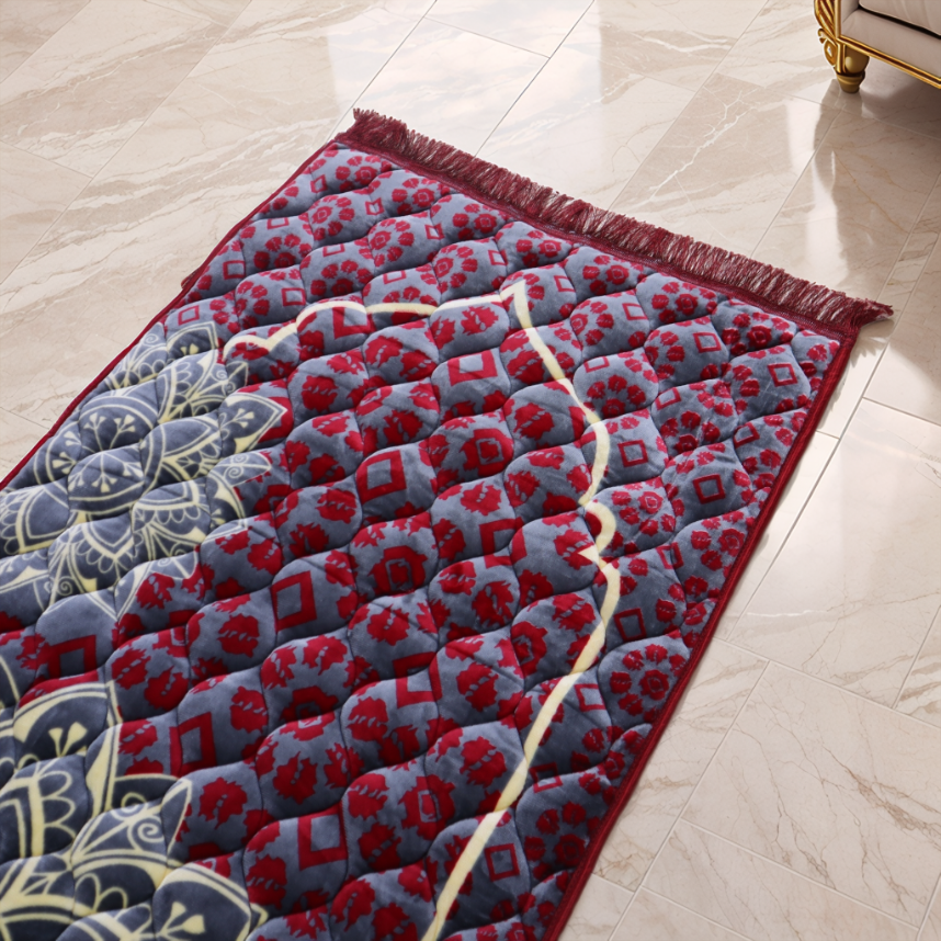 Mughal Janamaz Printed Prayer Mat-Warda