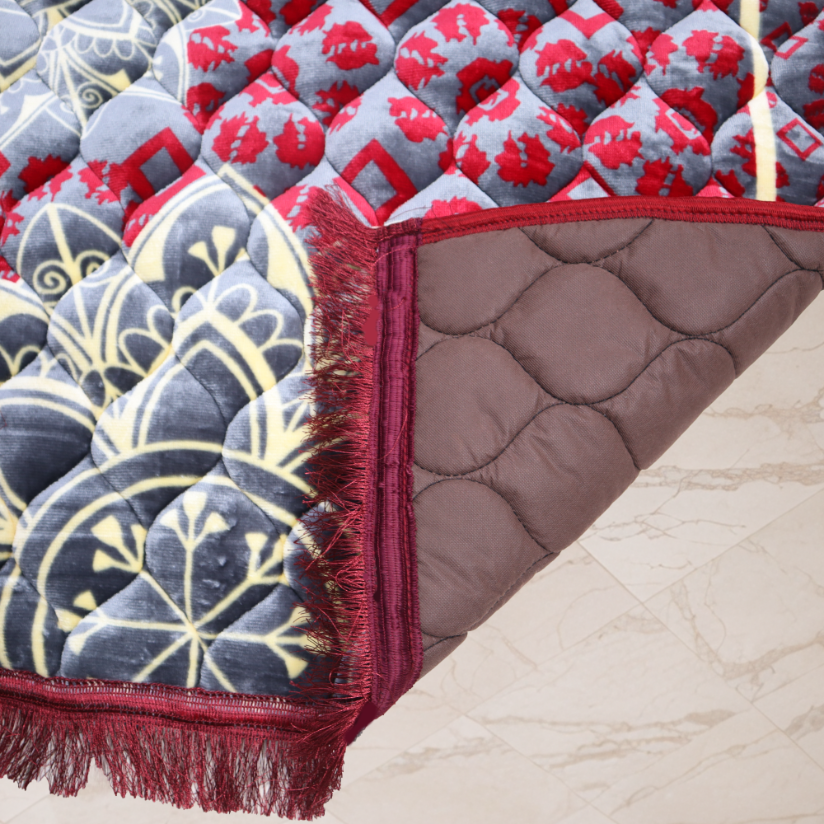 Mughal Janamaz Printed Prayer Mat-Warda