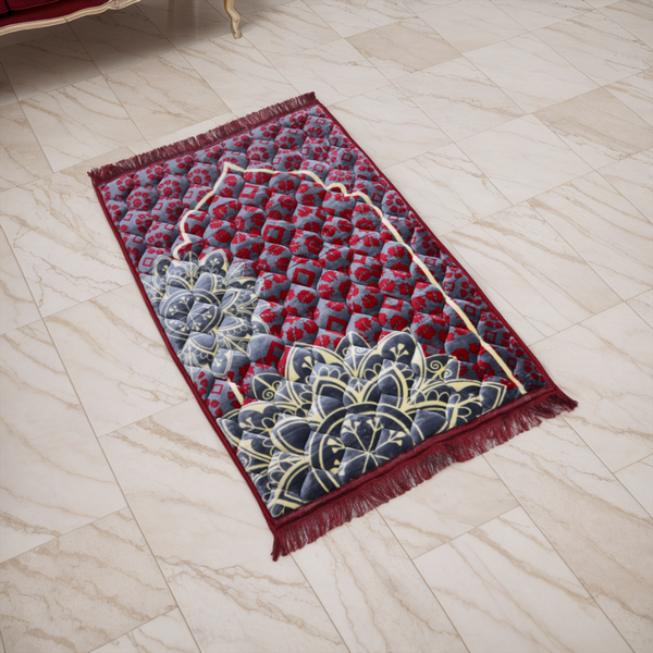 Mughal Janamaz Printed Prayer Mat-Warda