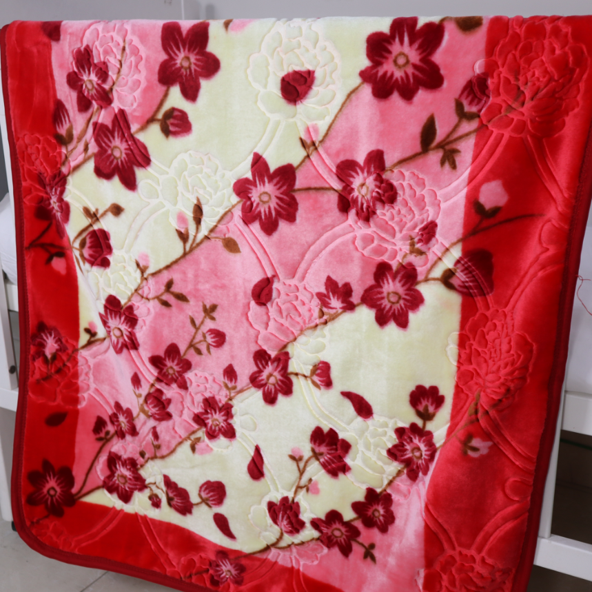 Baby Blanket Royal Embossed Cherry Blossom