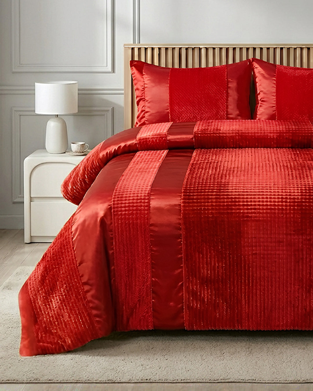 Vana 3-Pieces Bed Set-Red
