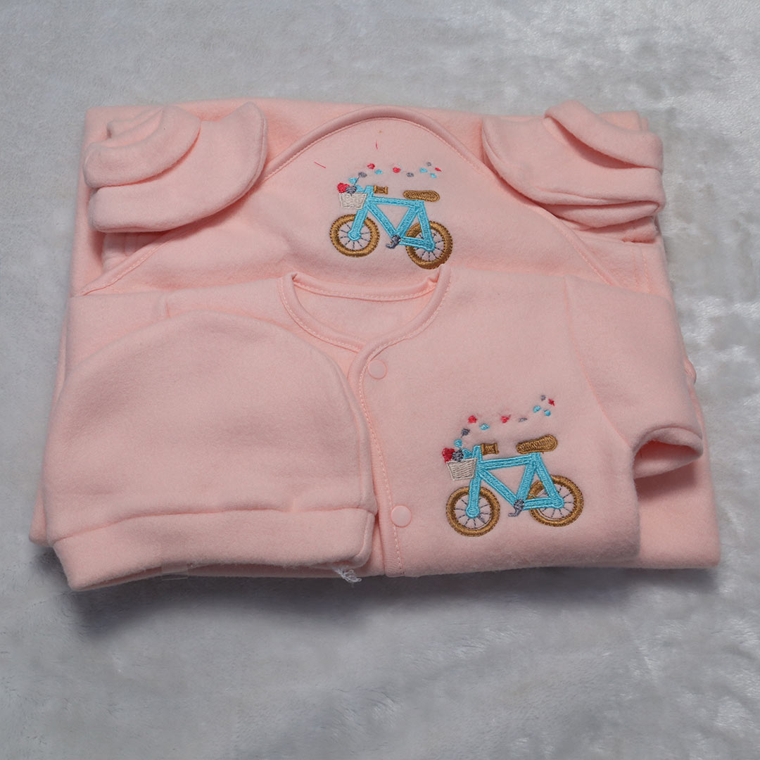 5 Pieces Baby Winter Suit Set-Pink