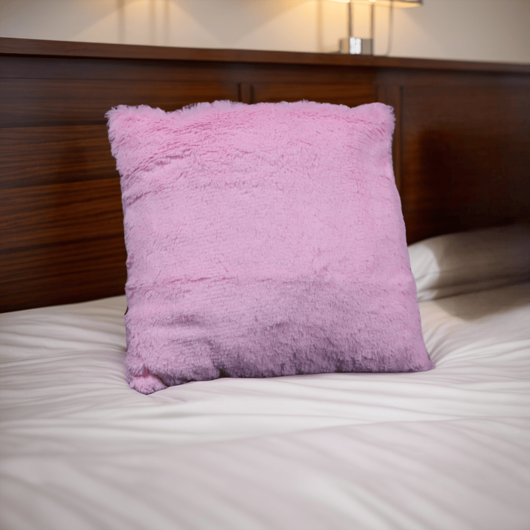 Sherpa Cushion Solids-Pink