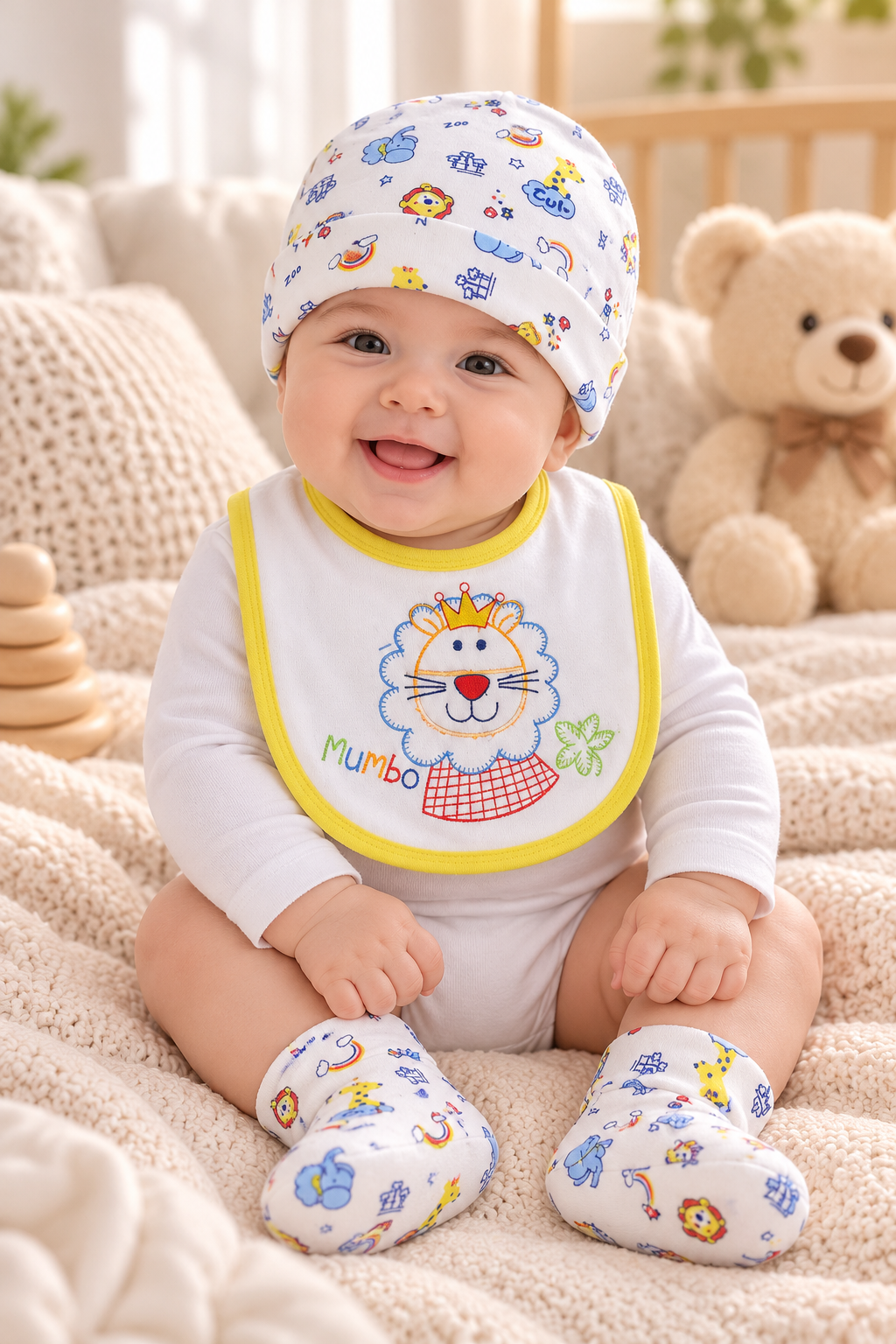 Baby Cap Set 3 Piece - Yellow