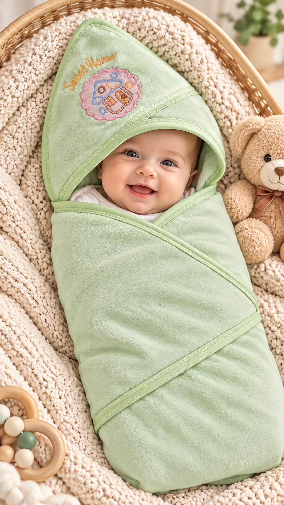 Baby Swaddle Sheet-Light green